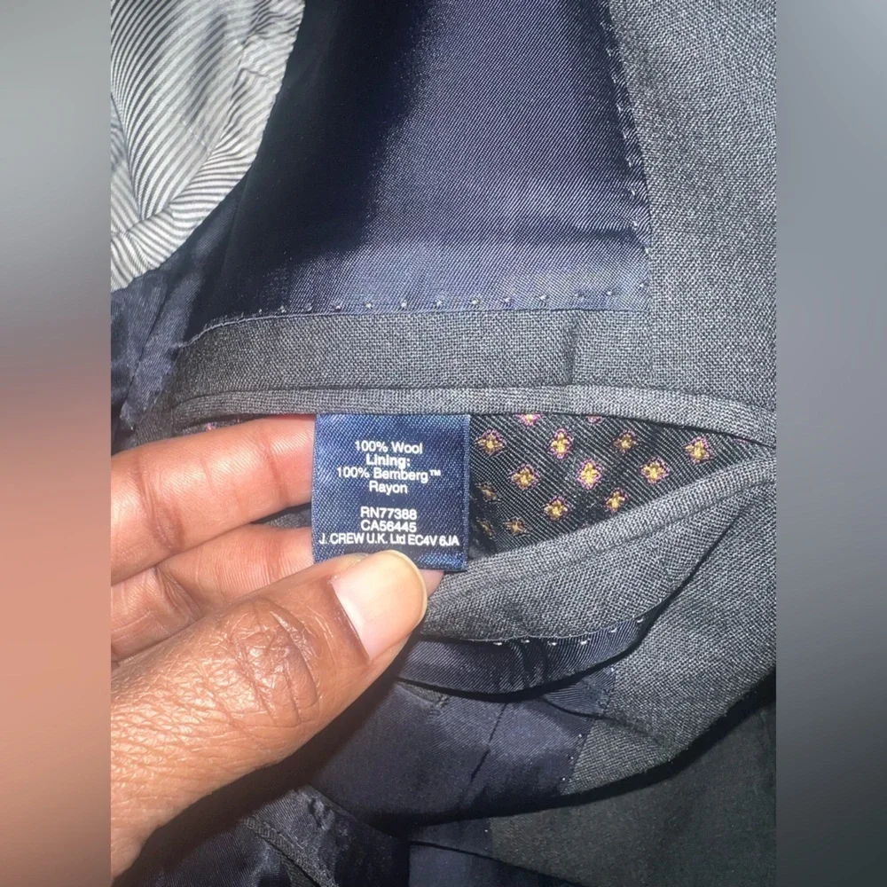 J. Crew x Loro Piana Ludlow Dark Gray 100% Wool Blazer size 38s